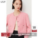 商场同款 LILY2024新款 女装 复古小香风通勤款 气质粉色短外套