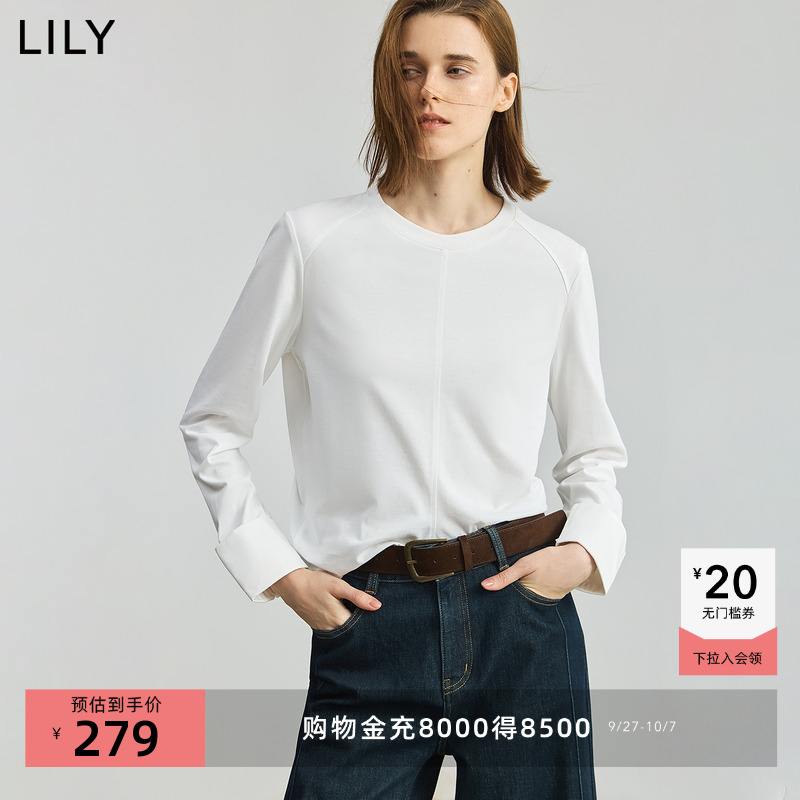 LILY通勤极简内搭简约长袖T恤