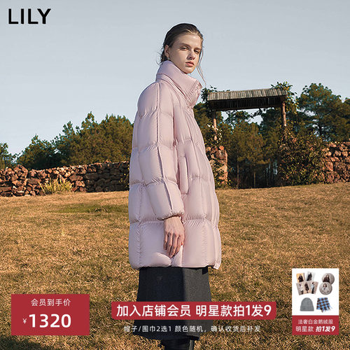 LILY中长款鹅绒新款泡芙羽绒服