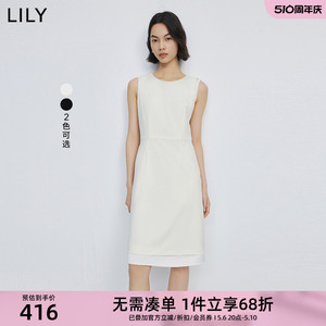 Lily新款绵羊毛优雅中长款连衣裙