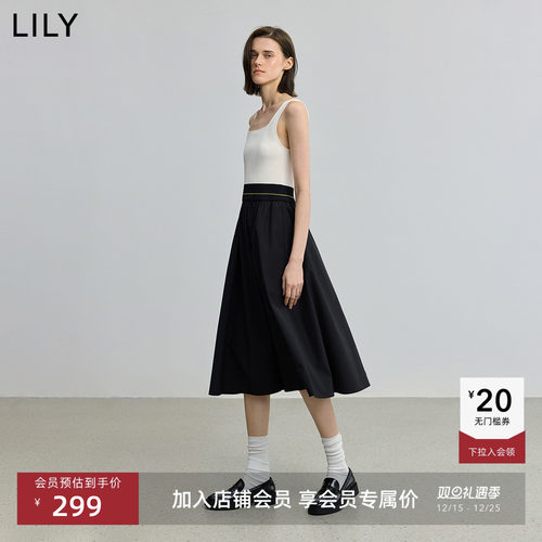 LILY新款收腰极简风修身连衣裙