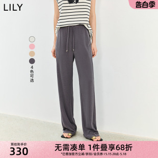 柔软舒适通勤休闲裤 LILY2024夏季 百搭空气裤 舒适莫代尔时尚 子 新品