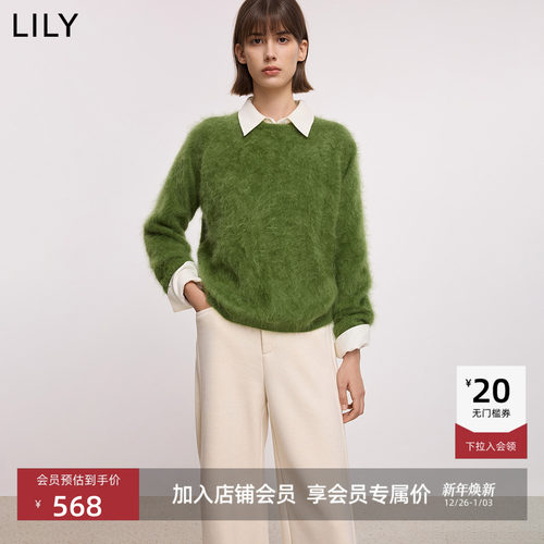 LILY美丽诺羊毛套头针织衫毛衣