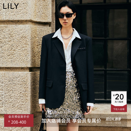 职业通勤黑色西装LILY宽松外套