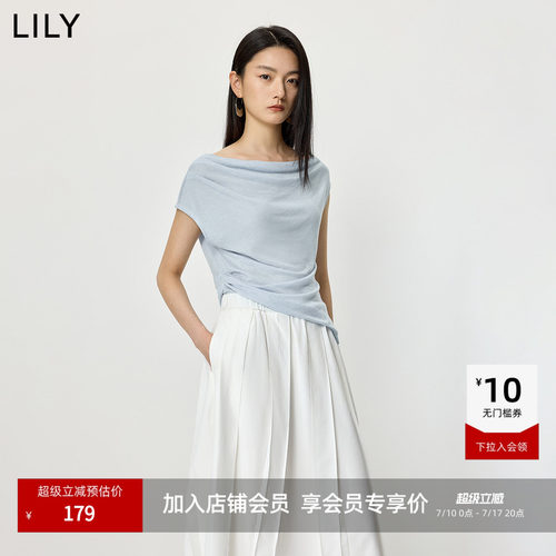 LILY收腰莱赛尔休闲气质短袖