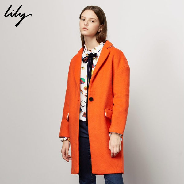 17年新款 Lily 卷袖西装领 一粒扣 女式羊毛呢外套 优惠券折后￥269包邮（￥419-150）2色可选