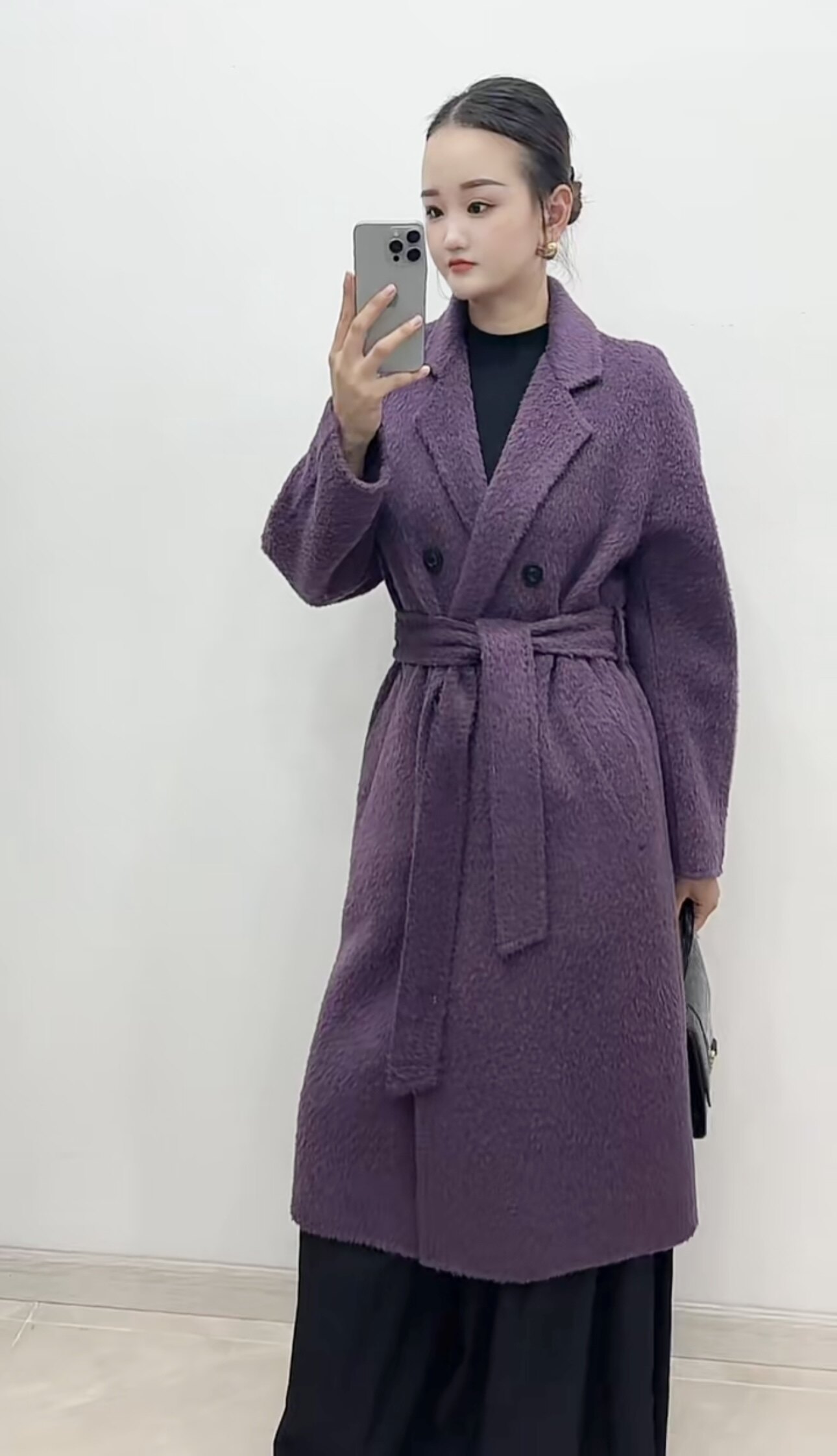 2025新款双面羊绒大衣女中长毛呢外套