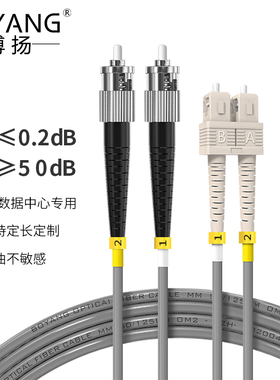 博扬（BOYANG）BY-K5212M 电信级铠装光纤跳线st-sc 5米多模双工