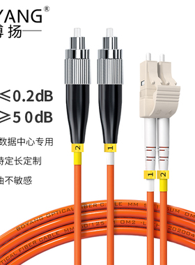 博扬（BOYANG）电信级光纤跳线fc-lc(UPC) 30米OM2多模双芯双工