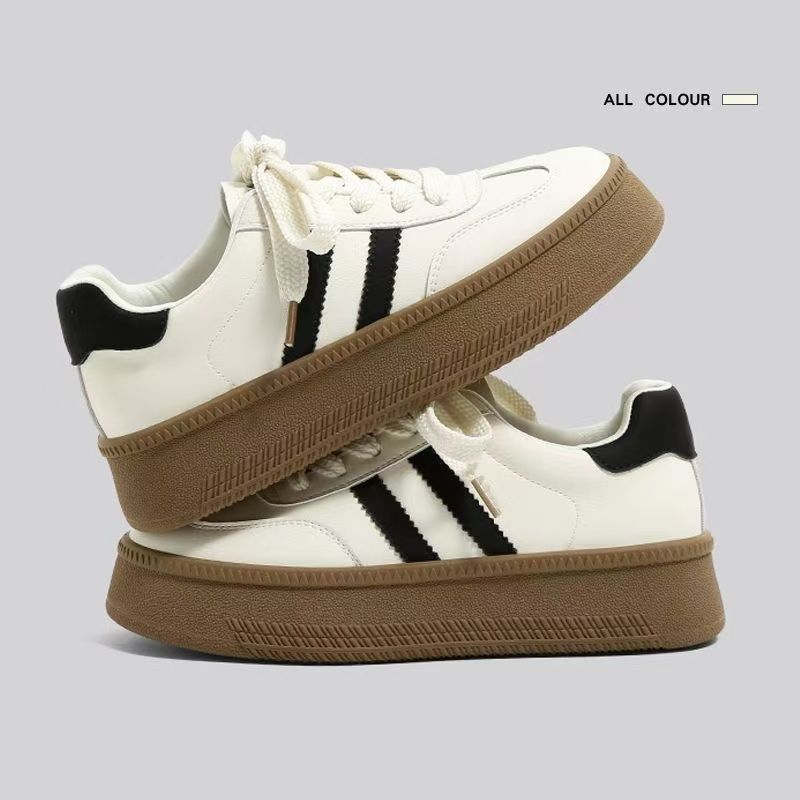 热凤复古德训鞋女鞋2025新款春季经典阿甘小白鞋透气运动软底板鞋