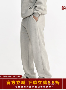 TOPTIER BRO 460g复合奥粒绒花纱质感休闲卫裤男冬季加绒保暖裤子