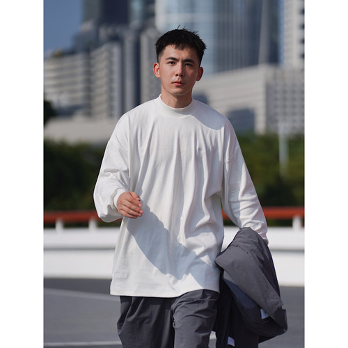 TOPTIERBRO340g磨毛中高领T恤