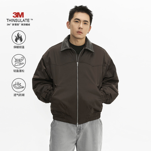 羊皮领缎面圣达菲夹克男冬季 3M新雪丽高效保暖棉外套 BRO TOPTIER