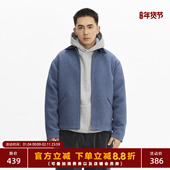 羊毛混纺撞色翻领底特律夹克男宽松挺括毛呢短款 TOPTIER BRO 外套