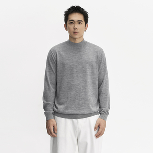 半高领毛衣男柔软舒适纯色内搭打底衫 100%羊毛 BRO TOPTIER
