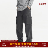 BRO 耐磨格子布水洗复古工装 裤 TOPTIER 男宽松百搭直筒休闲长裤