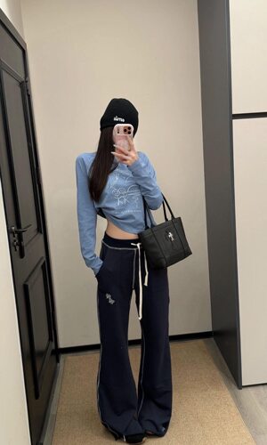 【高品质实拍yb】度假风椰树印花火柴素描长袖爆款时尚韩版打底