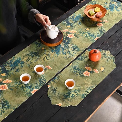 新中式花卉布艺干泡茶席
