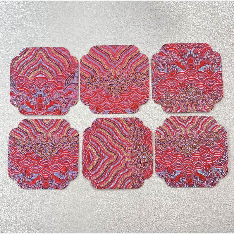 云锦国潮双面织锦印花复古禅意微吸水杯垫茶杯刺绣杯垫中国风,居家布艺,茶席,淘宝优惠券,粉丝福利购,淘宝优惠卷