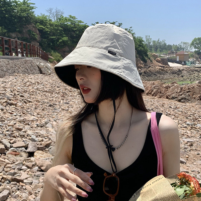 日本RX春夏渔夫帽子女双面大帽檐防紫外线防晒透气显脸小遮阳帽