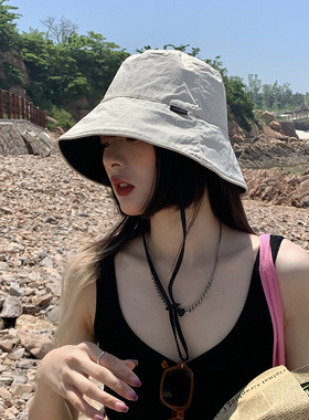 日本RX春夏渔夫帽子女双面大帽檐防紫外线防晒透气显脸小遮阳帽
