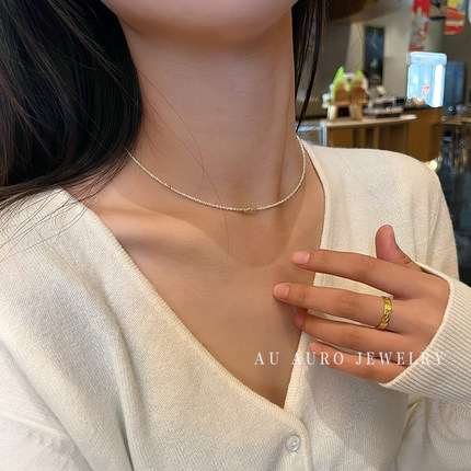 【18K金定制】天然珍珠不规则keshi超细小米珠baby淡水无核1-2mm