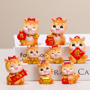 国潮马生肖摆件办公室创意装饰品新款新年礼物树脂公仔伴手礼盲盒