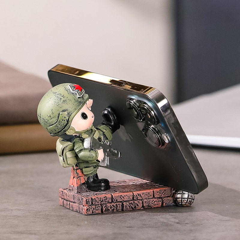 军旅文创退伍纪念意义礼物送战友纪念品部队摆件军人礼品手机支架