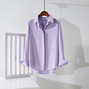 薄香芋紫抗皱上衣高级感防晒衬衣 气质夏季 女长袖 品牌垂感雪纺衬衫