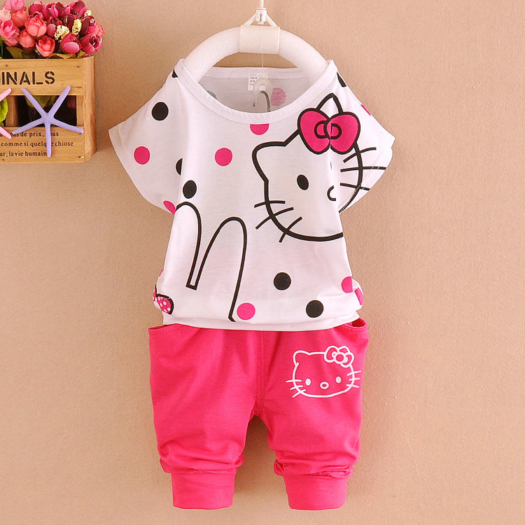 新款女宝宝短袖套装夏装0-1-2-3岁婴儿短袖七分裤套装女童装纯棉|ruв категории Детская одежда, костюм - от Buy2taobao.com для оказания профессиональной услуги покупки агента Taobao