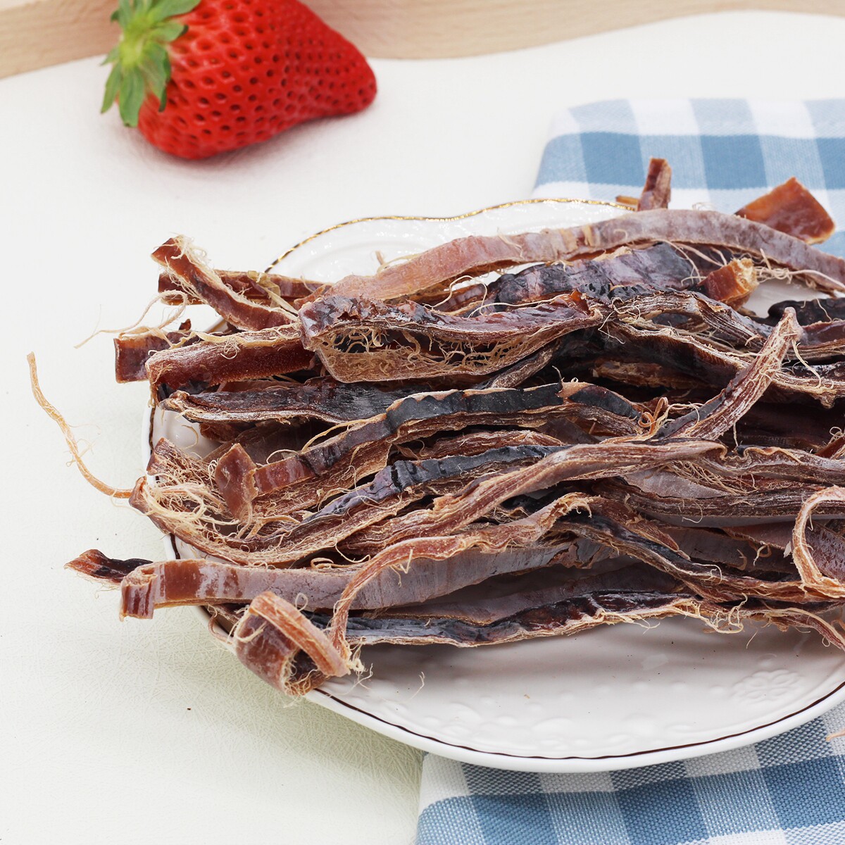 即食鱿鱼零食吊干低脂鱿鱼丝耐嚼磨牙海鲜干货休闲零食鱿鱼丝