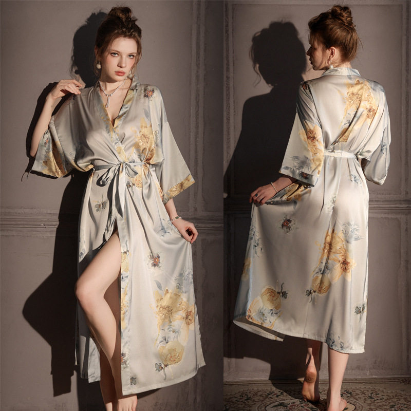 性感睡衣浴袍女春夏真丝2026年新款中袖睡袍轻奢高级感晨袍桑蚕丝