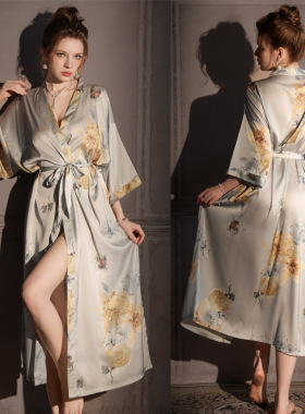 性感睡衣浴袍女春夏真丝2026年新款中袖睡袍轻奢高级感晨袍桑蚕丝