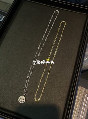 日本设计师品牌风18K金雕花项链