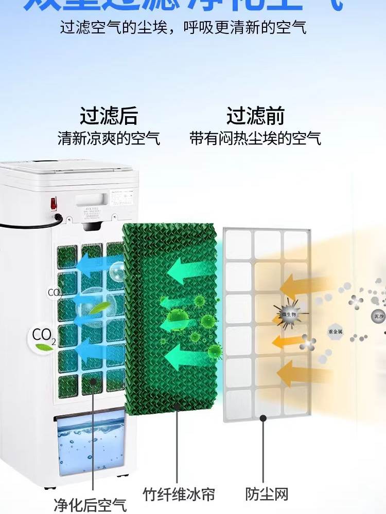 奥克斯空调扇冷暖两用冷风扇家用水冷小型制冷器加冰块便携冷风机