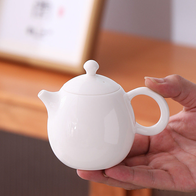 新品德化羊脂玉白瓷龙胆泡茶壶家茶壶
