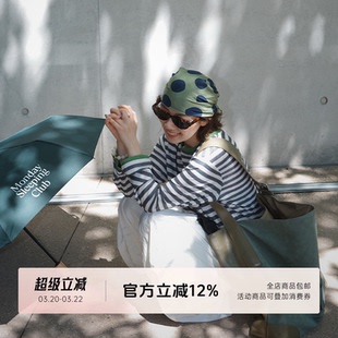 FUTURE BEATS 慵懒条纹撞色透气女宽松舒适休闲长袖T恤