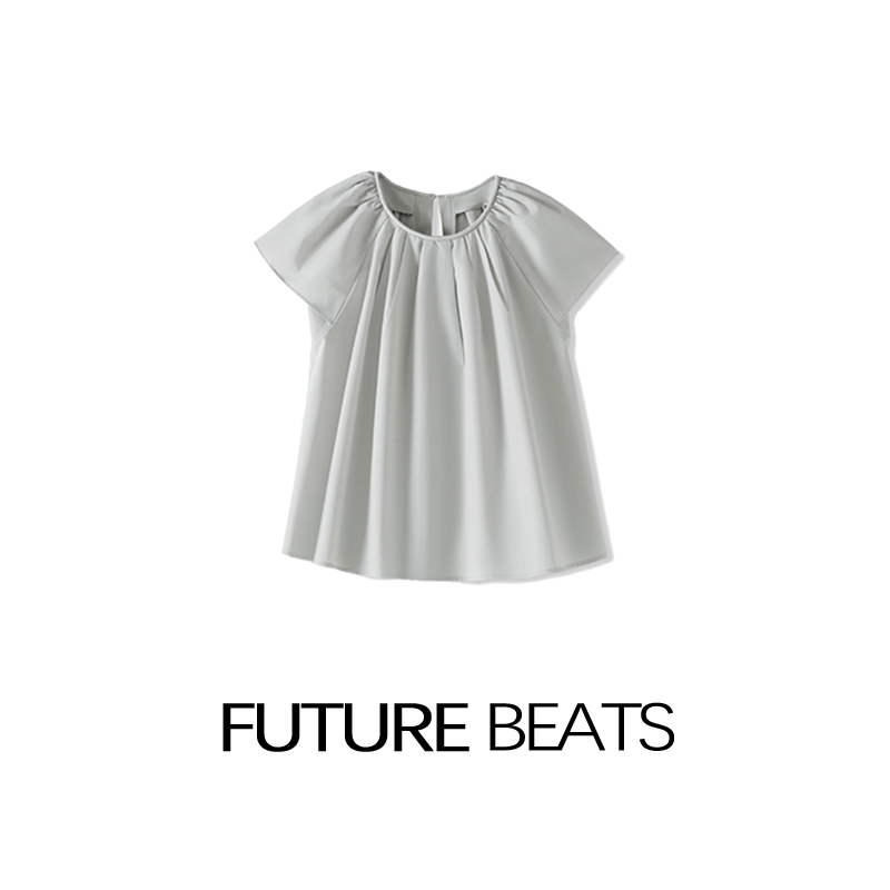 FB「影青」法式飞飞袖小众荷叶边显瘦宽松设计减龄衬衫