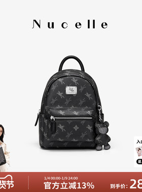 NU纽芝兰黑色大容量双肩包女2025新款大学生书包户外旅行轻便背包