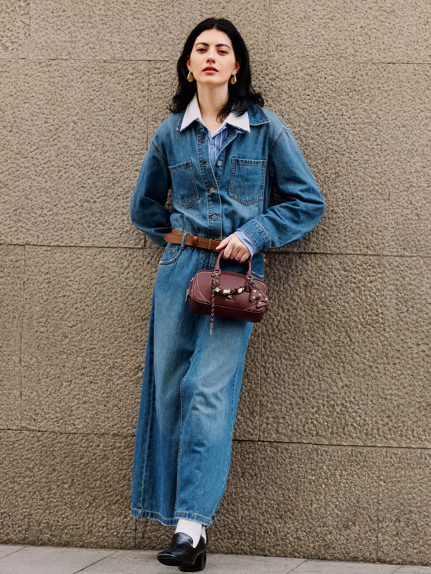 NU Nucelle Candy Bowling Bag 2025 New Arrival Women's Genuine Leather Boston Bag Commuter Shoulder Crossbody Bag - Thumbnail 4