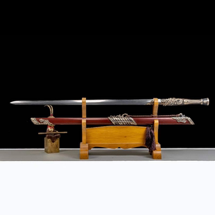 龙泉夏莊武备 青衣剑 三枚合夹钢 铜装龙凤檀 工艺收藏品未开刃