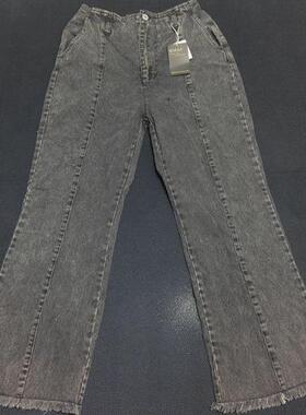 日单RMAF秋季新款纯棉显瘦微喇女款牛仔裤