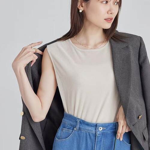 圆领无袖背心打底衫女上衣
