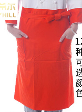凯希尔时尚防静电中长立体兜围裙 男女餐厅厨师工作围裙 厨房配件