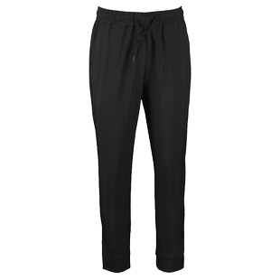 凯希尔男女黑色长裤系带松紧腰工作裤厨师服务员休闲劳保工装裤子