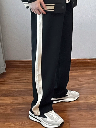 Демисезонные штаны для отдыха, мужской утепленный демисезонный комплект, свободный прямой крой, осенние, в американском стиле