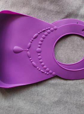 外贸出口美国立体硅胶免洗围兜食饭兜包邮正品尾货紫色项链