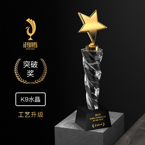 定制定做优秀员工刻字水晶奖杯