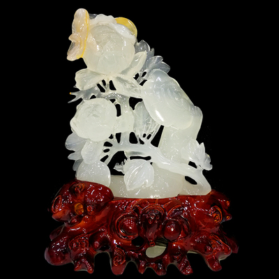 天然奇石阿富汗玉原石富贵如意白玉摆件客厅玄关珠宝玉石玉器礼品