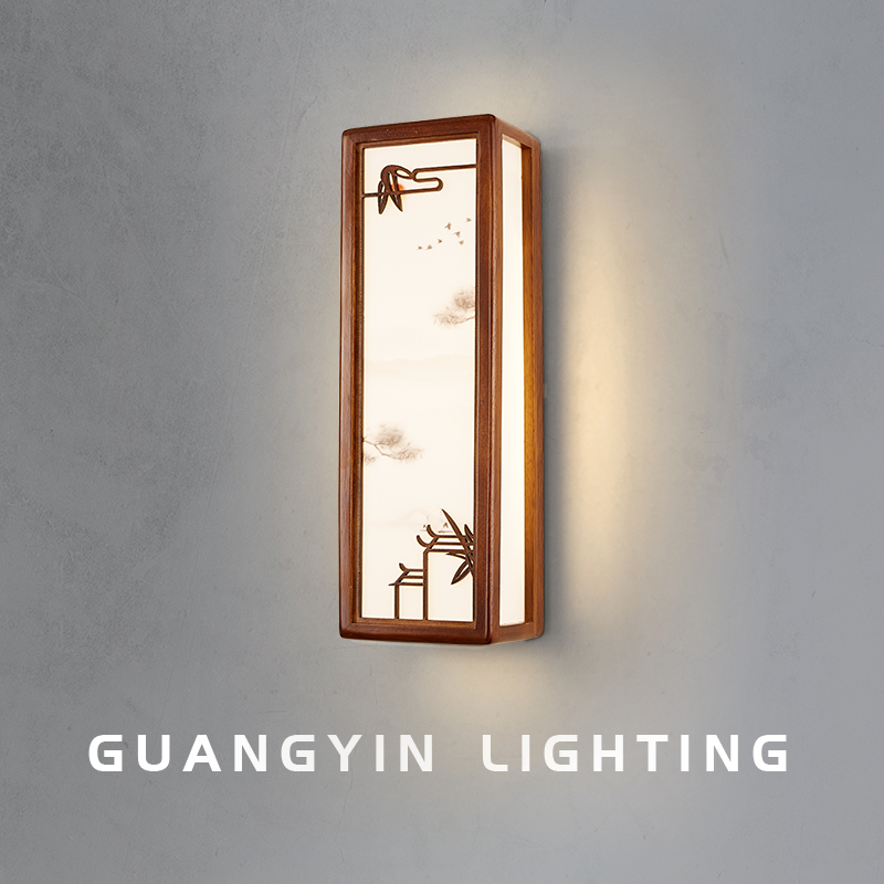 新中式客厅电视背景墙壁灯卧室床头禅意胡桃木灯具书房楼梯过道灯|ruв категории награду материалов, огни освещения, бра - от Buy2taobao.com для оказания профессиональной услуги покупки агента Taobao